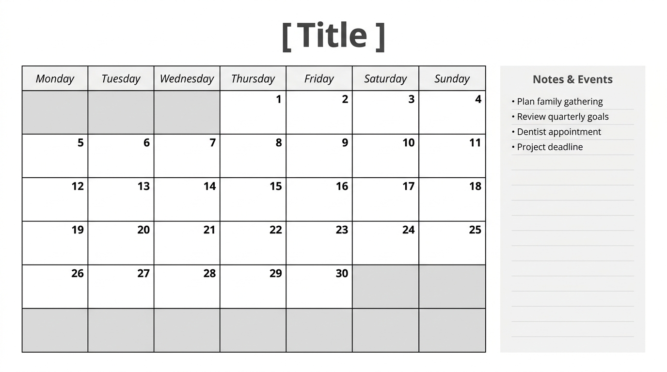 Calendar Printable April 2027