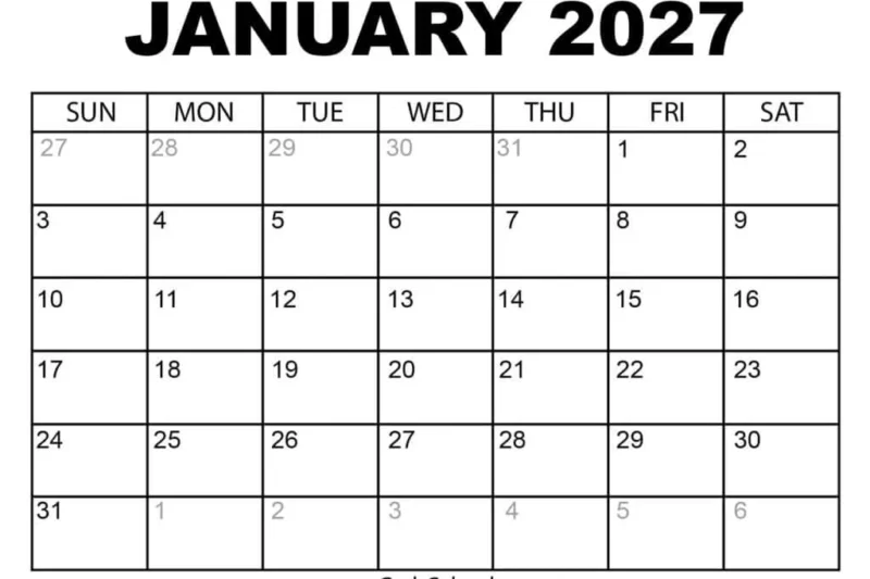 Your Ultimate January 2027 Calendar Guide: Plan Smarter, Live Better